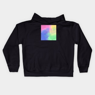 abstract pattern with green, yellow, pink and blue hues Kids Hoodie